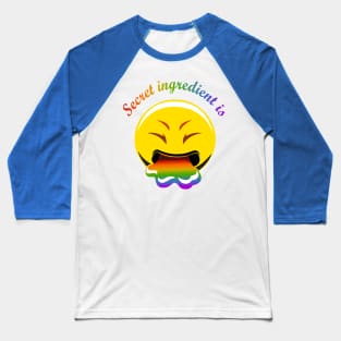 Secret Ingredient - Rainbow Throw up Emoji Baseball T-Shirt